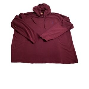 Polo Ralph Lauren Burgundy Long Sleeve Hoodie Polo Pony Logo Size XXL (855)